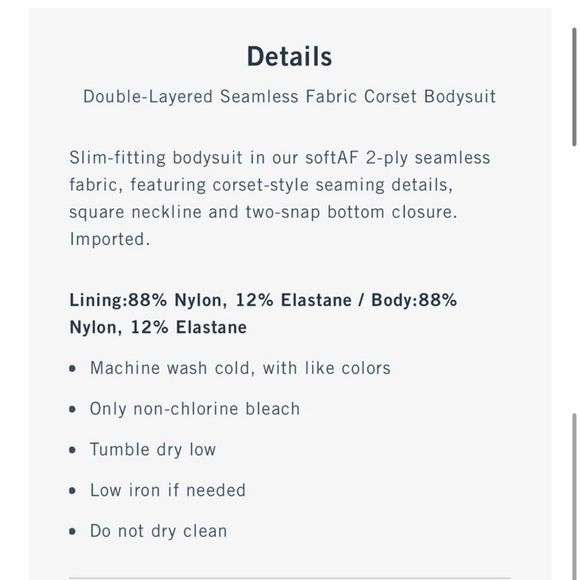 Abercrombie & Fitch Double-Layered Seamless Fabric Corset Bodysuit Tan medium - Picture 7 of 7